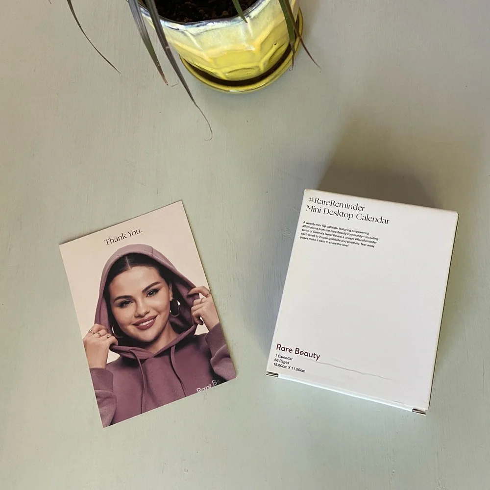 NWT Rare Beauty By Selena Gomez Affirmation Desktop Calendar Exclusive postcard